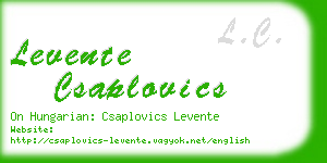 levente csaplovics business card